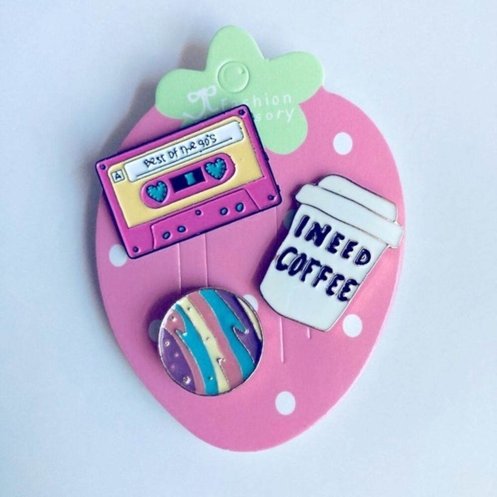 🍒 5/$25 🍒  Enamel Pins I Need Coffee